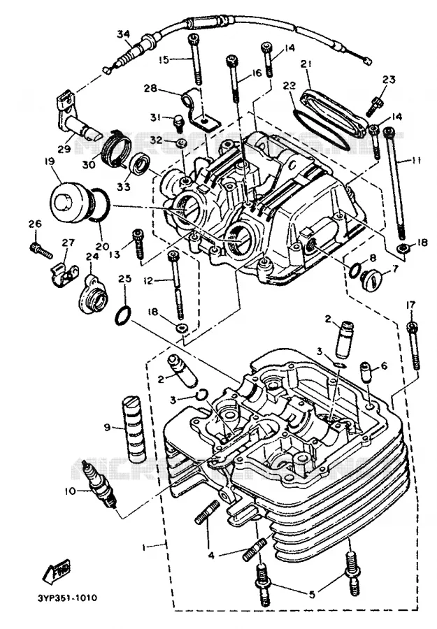 CULASSE Yamaha MOTO 600 1994 XT  XT600K