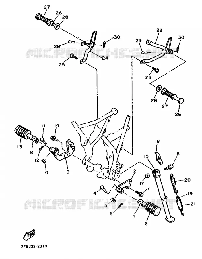 SUPPORT / REPOSE PIEDS Yamaha MOTO 600 1992 XT  XT600KN