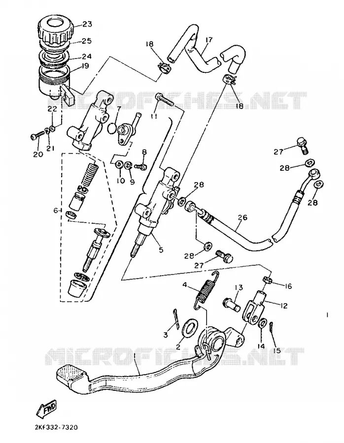 MAITRE CYLINDRE DE FREIN ARRIERE Yamaha MOTO 600 1987 XT  XT600N
