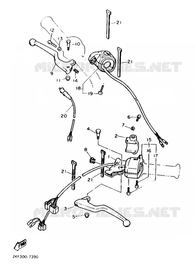 COMMODO / LEVIER Yamaha MOTO 600 1987 XT  XT600N