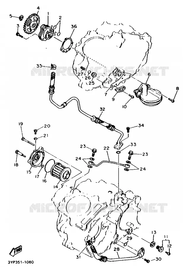 POMPE A HUILE Yamaha MOTO 600 1991 XT  XT600N (20KW)
