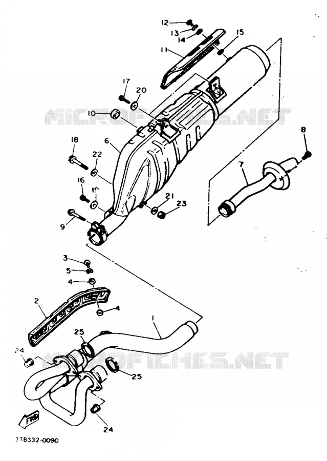 ECHAPPEMENT Yamaha MOTO 600 1991 XT  XT600N (20KW)