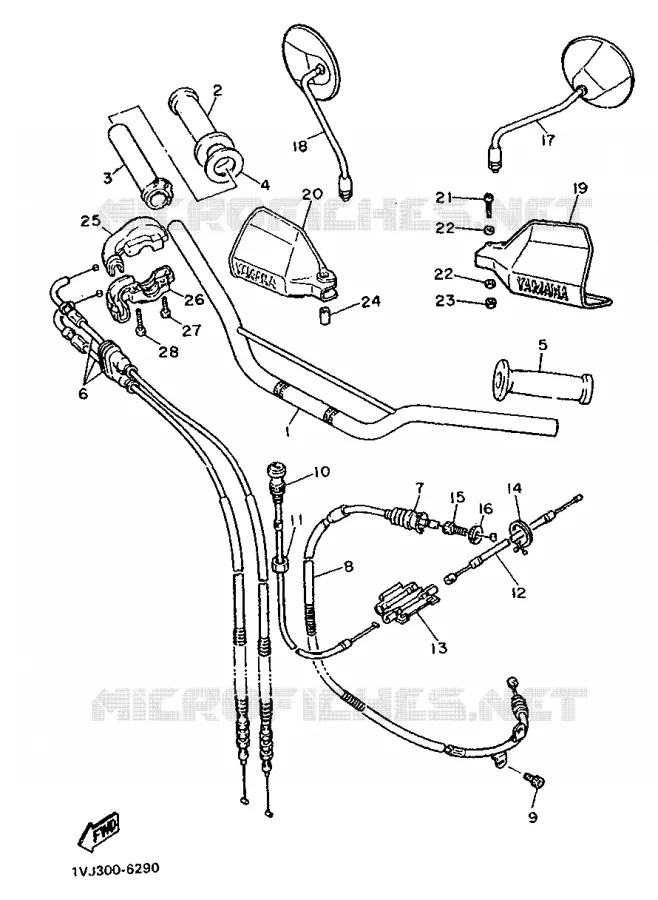 GUIDON ET CABLES Yamaha MOTO 600 1988 XTZ  XT600Z