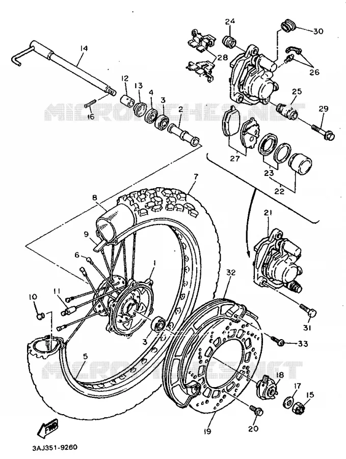ROUE AVANT Yamaha MOTO 600 1989 XTZ  XT600Z