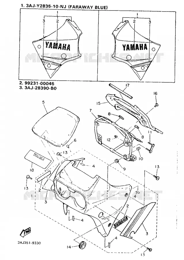 CARENAGES 1  Yamaha MOTO 600 1989 XTZ  XT600Z