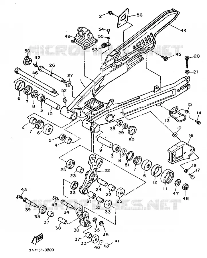 BRAS ARRIERE Yamaha MOTO 600 1990 XTZ  XT600Z
