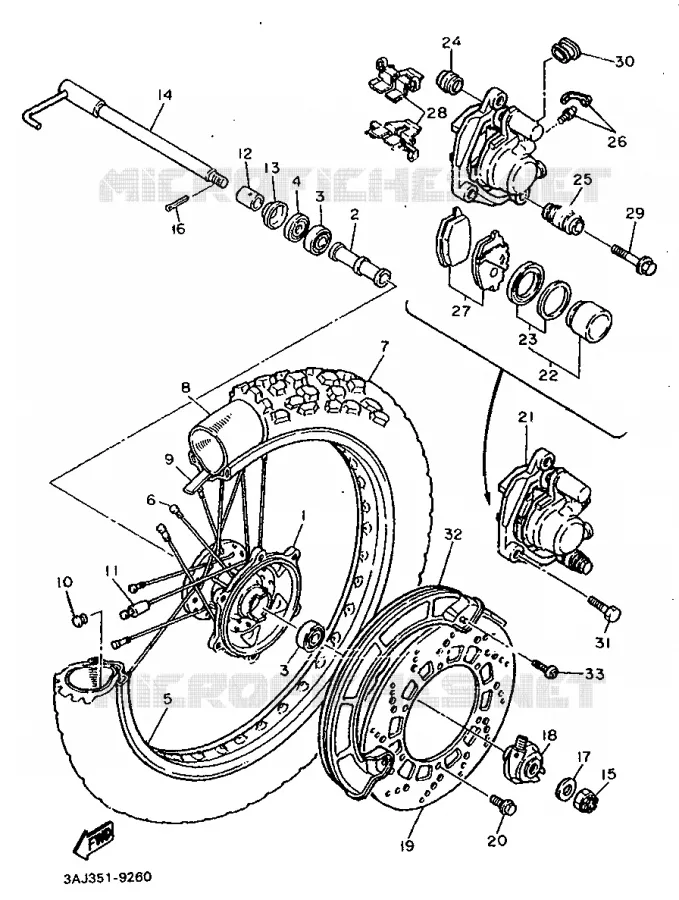 ROUE AVANT Yamaha MOTO 600 1990 XTZ  XT600Z