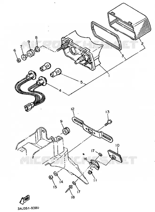 FEU ARRIERE Yamaha MOTO 600 1990 XTZ  XT600Z