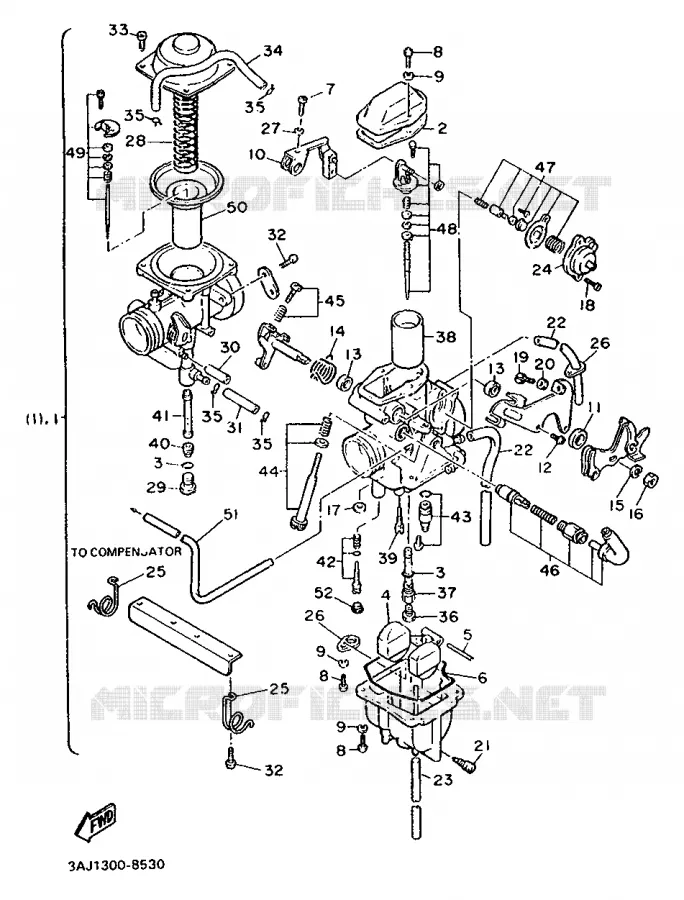 PIÈCES OPTIONNELLES - CARBURATEUR Yamaha MOTO 600 1990 XTZ  XT600Z