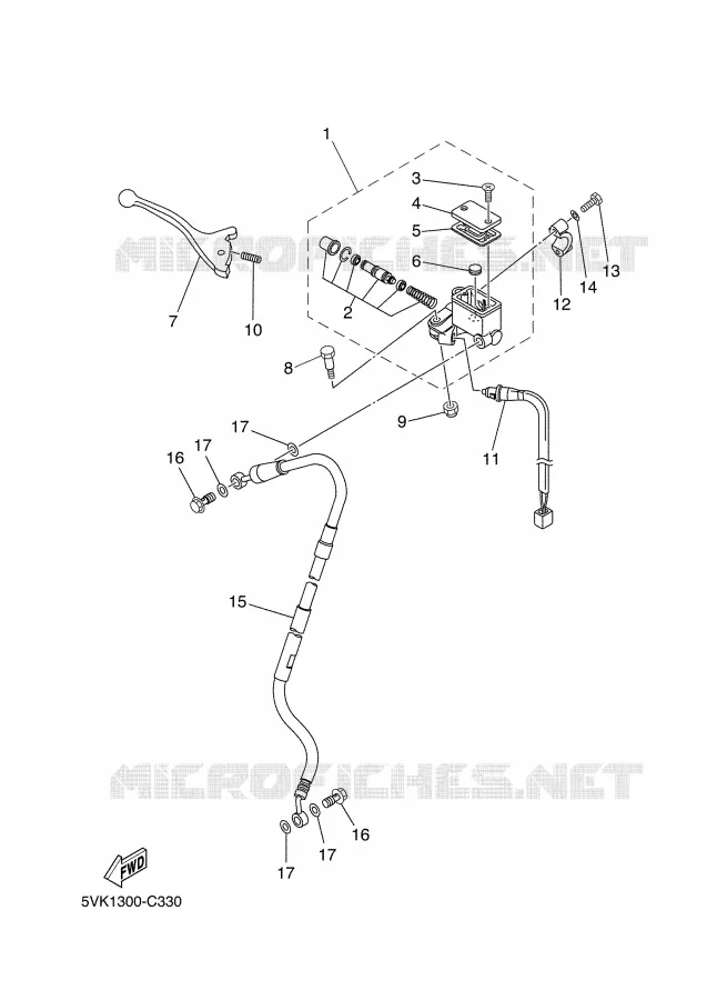 MAITRE CYLINDRE DE FREIN AVANT Yamaha MOTO 660 2005 XTR  XT660R