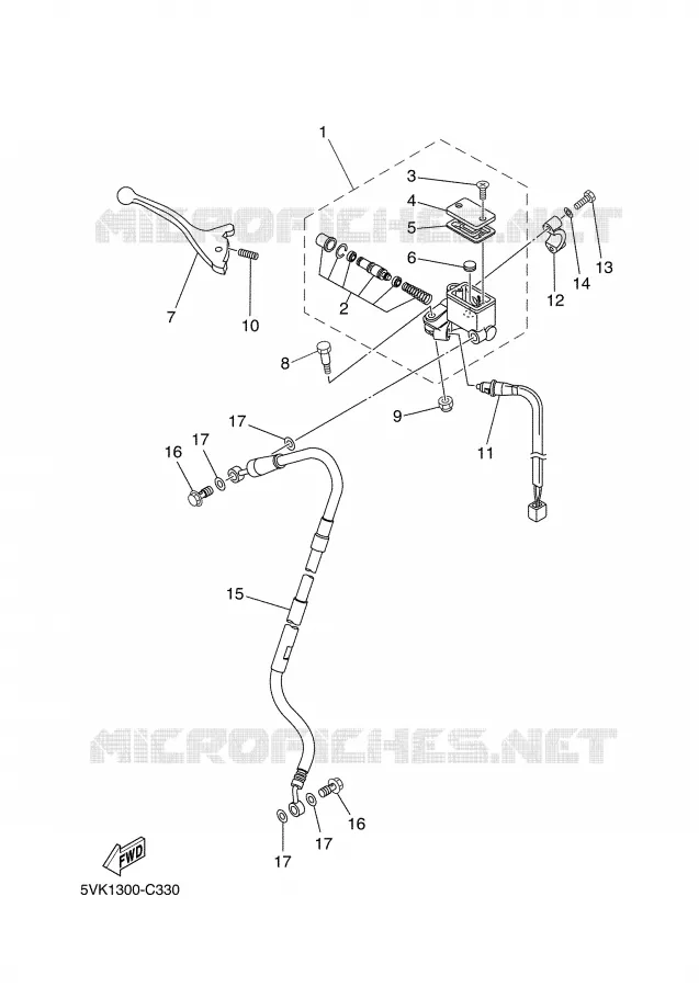 MAITRE CYLINDRE DE FREIN AVANT Yamaha MOTO 660 2006 XTR  XT660R