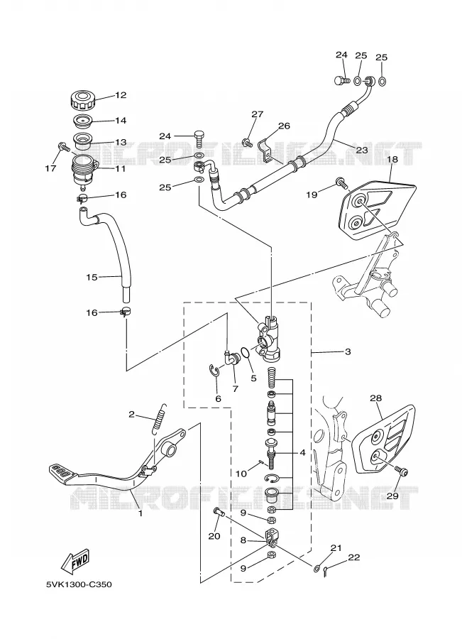 MAITRE CYLINDRE DE FREIN ARRIERE Yamaha MOTO 660 2006 XTR  XT660R