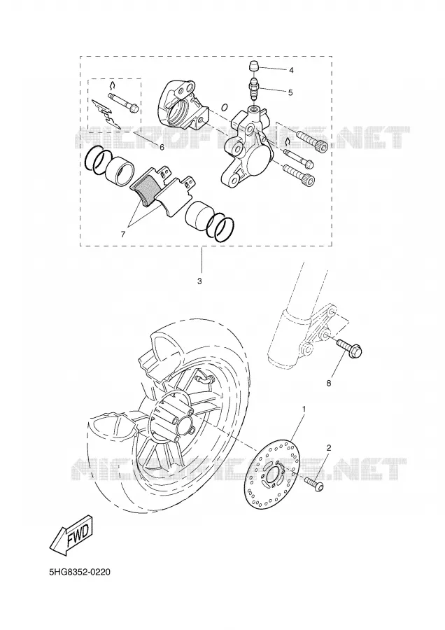 ETRIER DE FREIN AVANT Yamaha SCOOTER 50 2002 BWS  CW50RS