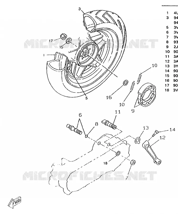 ROUE ARRIERE Yamaha SCOOTER 50 1996 ROCKET  CW50RSP
