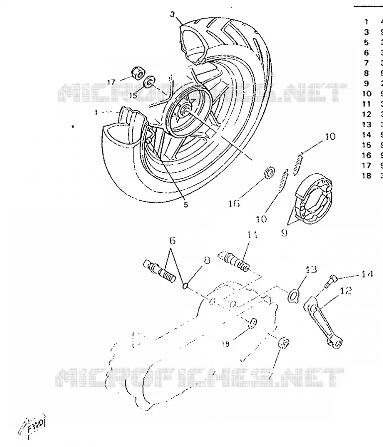 ROUE ARRIERE Yamaha SCOOTER 50 1996 ROCKET  CW50RSP