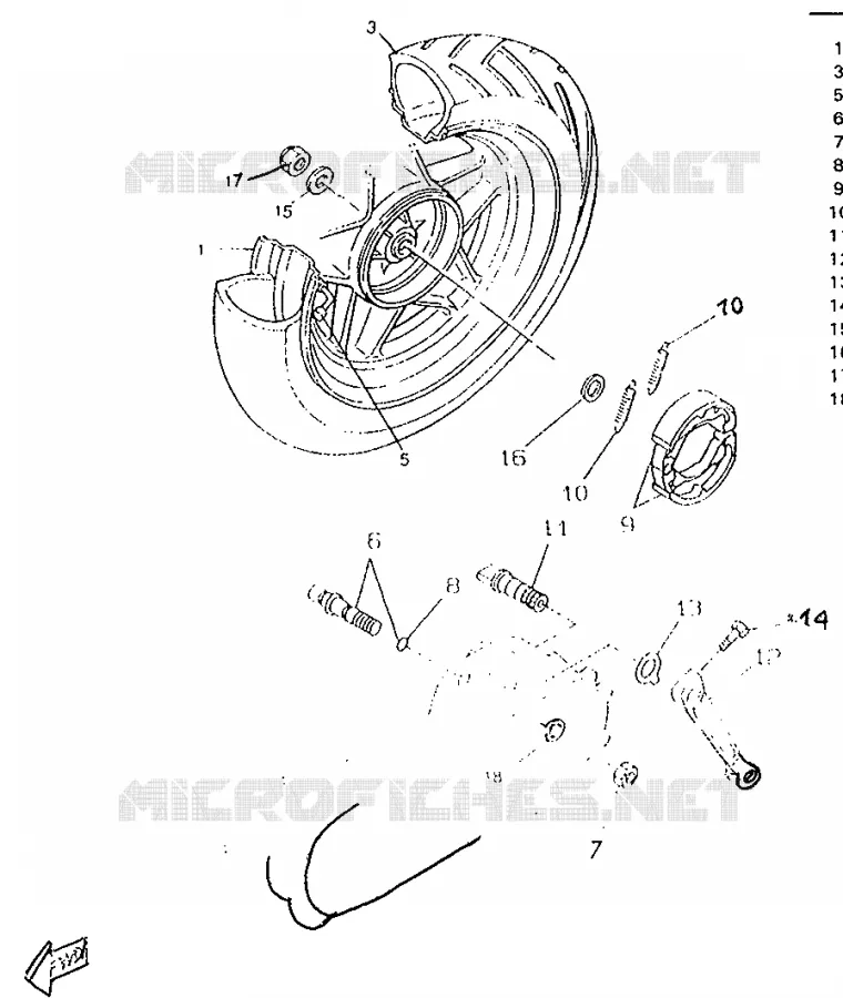 ROUE ARRIERE Yamaha SCOOTER 50 1996 ROCKET  CW50RSP