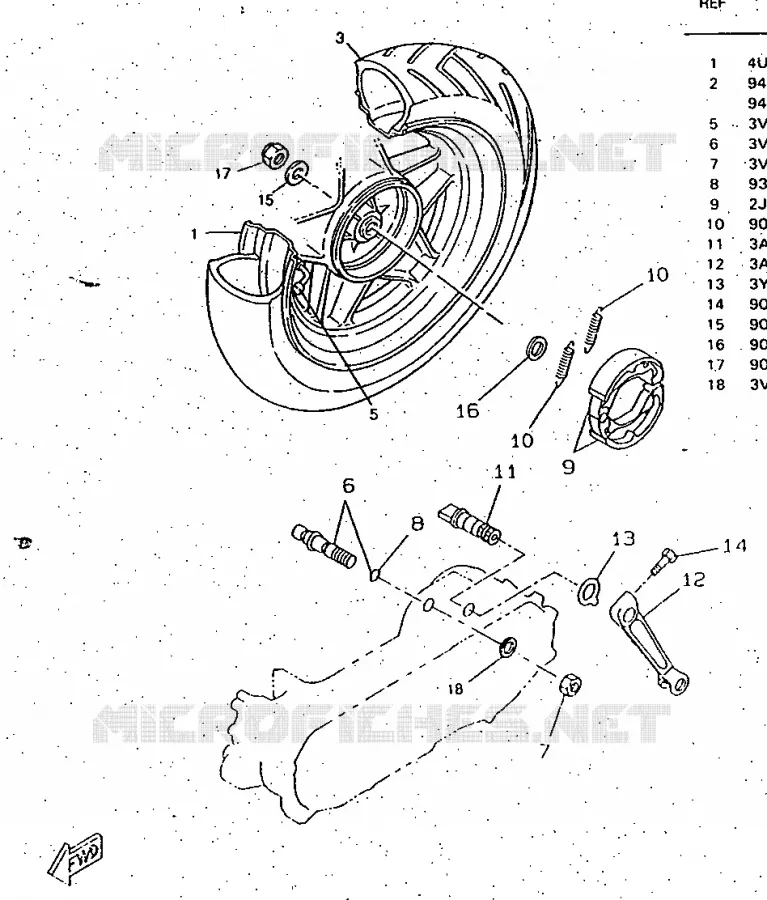 ROUE ARRIERE Yamaha SCOOTER 50 1997 ROCKET  CW50RSP