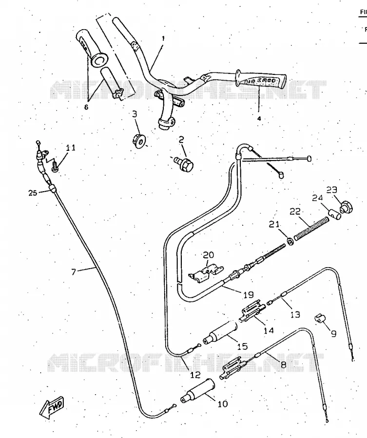 GUIDON ET CABLES Yamaha SCOOTER 50 1997 ROCKET  CW50RSP