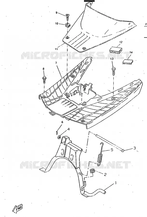 SUPPORT / REPOSE PIEDS Yamaha SCOOTER 50 1997 ROCKET  CW50RSP