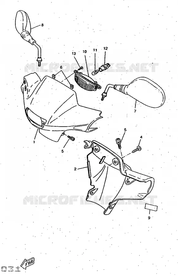 CARENAGES 1  Yamaha SCOOTER 50 1997 ROCKET  CW50RSP