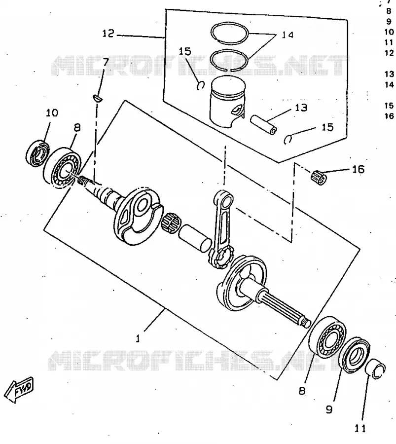 VILEBREQUIN / PISTON Yamaha SCOOTER 50 1998 ROCKET  CW50RSP
