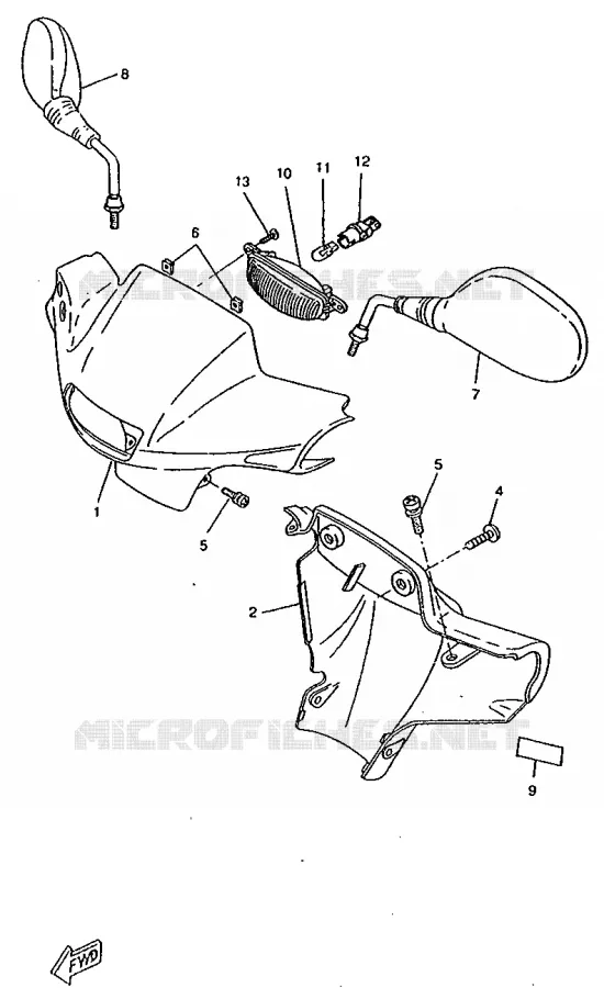 CARENAGES 1  Yamaha SCOOTER 50 1998 ROCKET  CW50RSP