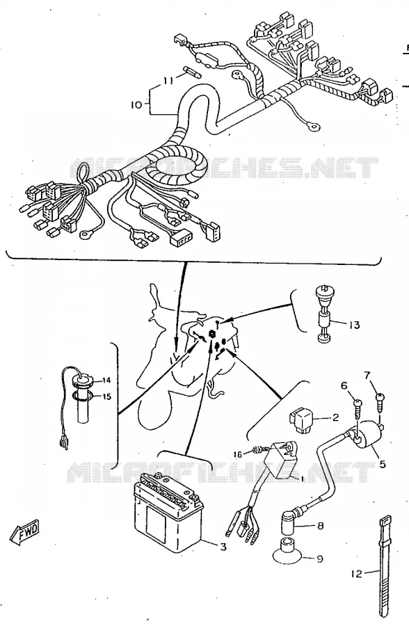 PARTIE ELECTRIQUE 2 Yamaha SCOOTER 50 1998 ROCKET  CW50RSP