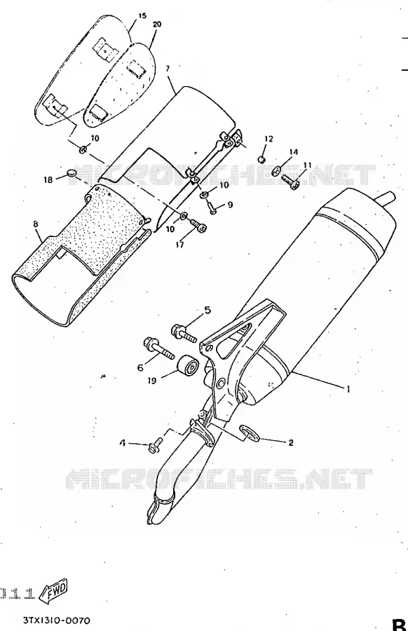 ECHAPPEMENT Yamaha SCOOTER 50 1998 ROCKET  CW50RSP