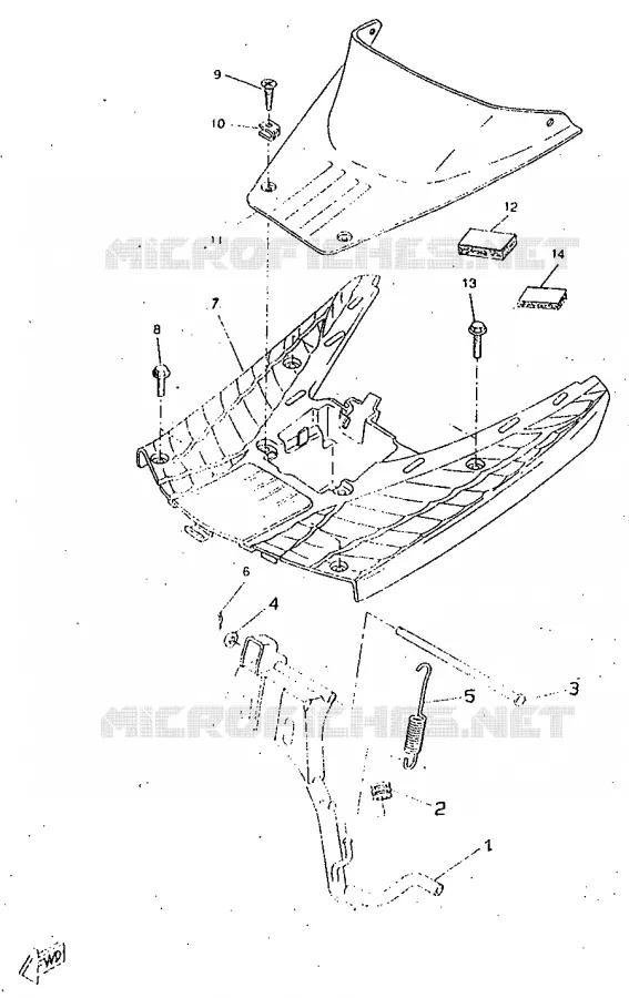 SUPPORT / REPOSE PIEDS Yamaha SCOOTER 50 1998 ROCKET  CW50RSP
