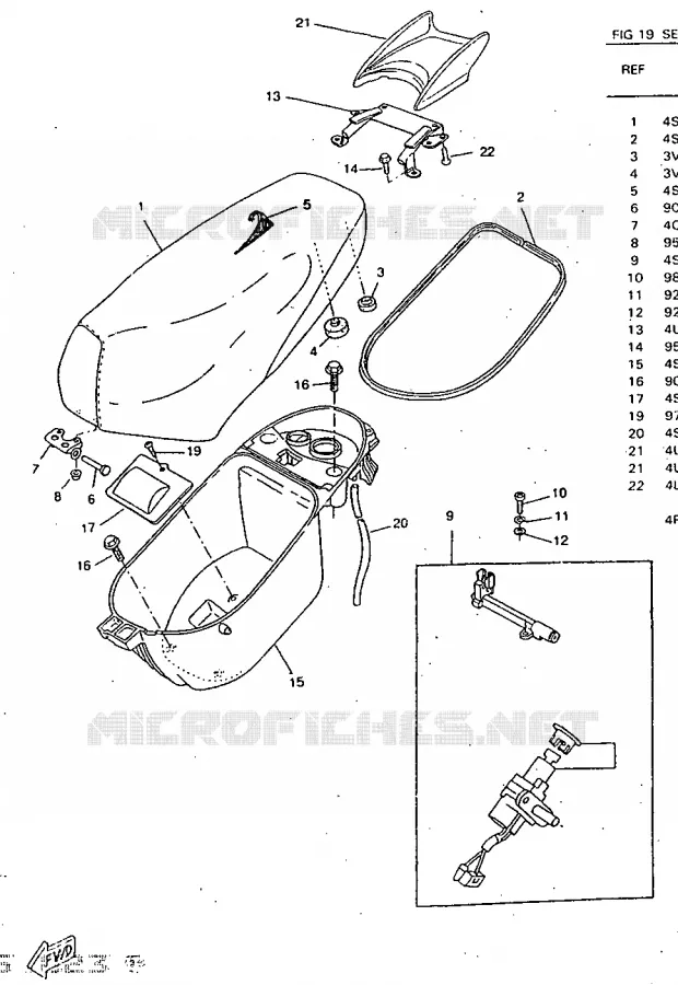 SELLE / PORTE BAGAGES Yamaha SCOOTER 50 1998 ROCKET  CW50RSP