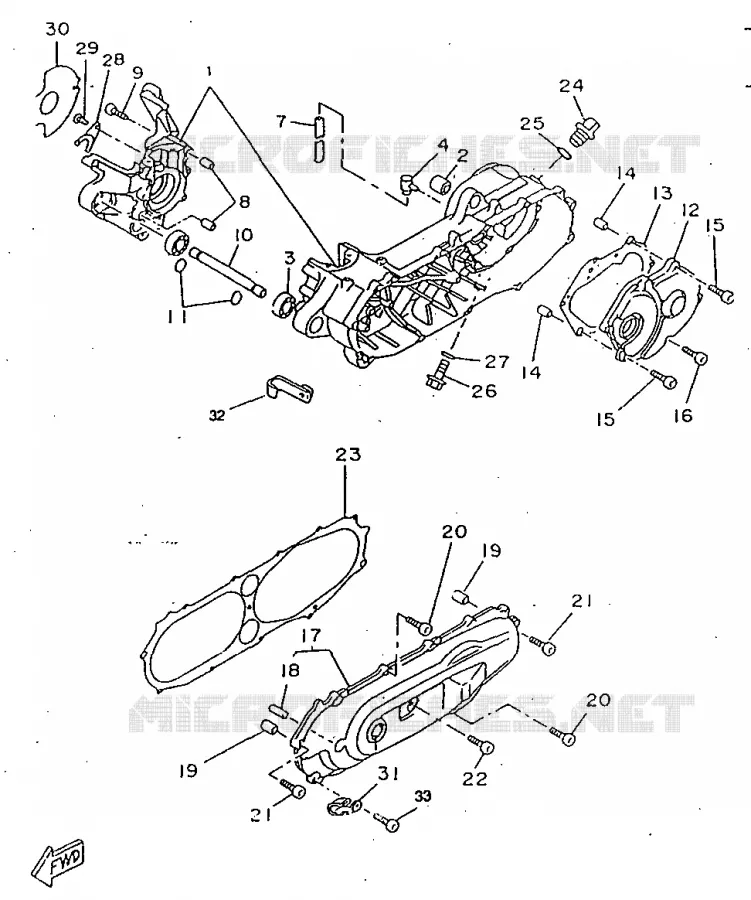 CARTER MOTEUR Yamaha SCOOTER 50 1998 ROCKET  CW50RSP