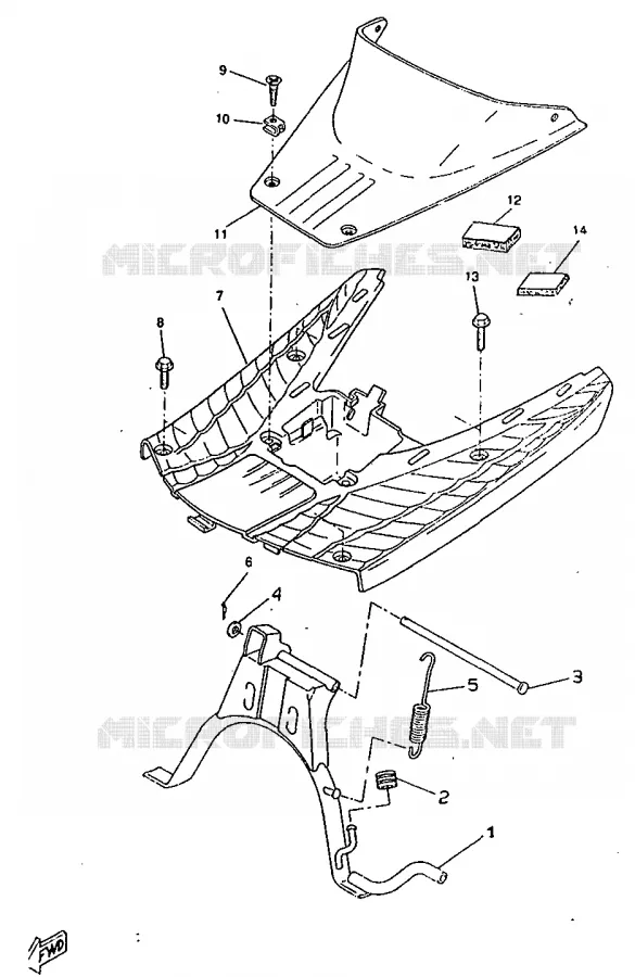 SUPPORT / REPOSE PIEDS Yamaha SCOOTER 50 1997 BOOSTER  CW50RSX