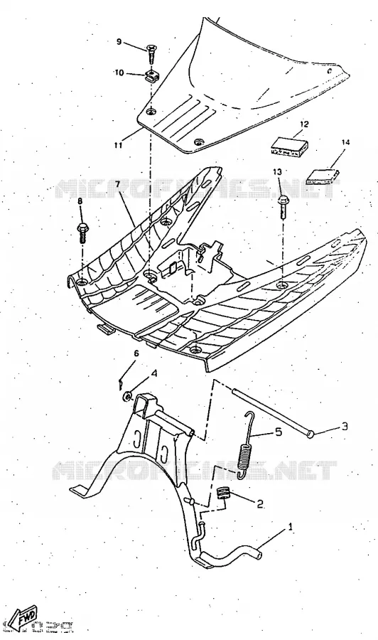 SUPPORT / REPOSE PIEDS Yamaha SCOOTER 50 1997 BOOSTER  CW50RSX