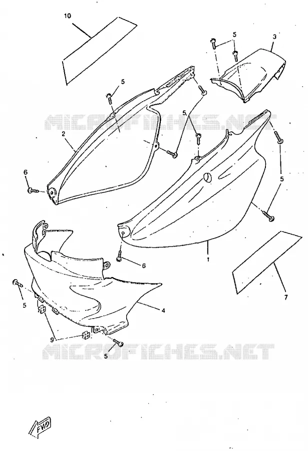 COUVERCLE LATERAL Yamaha SCOOTER 50 1998 BOOSTER  CW50RSX