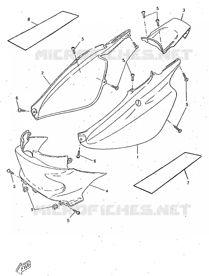 COUVERCLE LATERAL Yamaha SCOOTER 50 1998 BOOSTER  CW50RSX