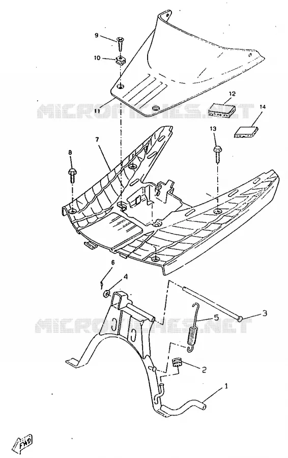 SUPPORT / REPOSE PIEDS Yamaha SCOOTER 50 1998 BOOSTER  CW50RSX