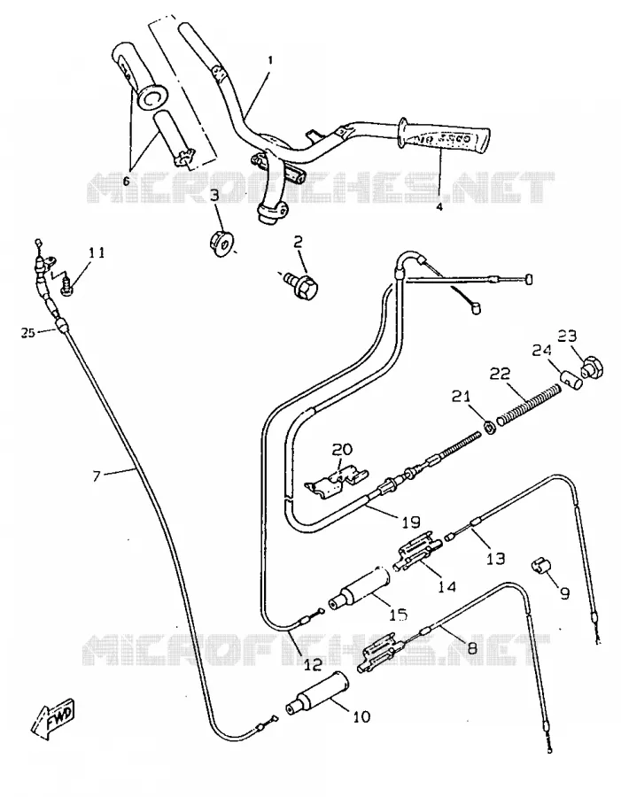 GUIDON ET CABLES Yamaha SCOOTER 50 1998 BOOSTER  CW50RSX