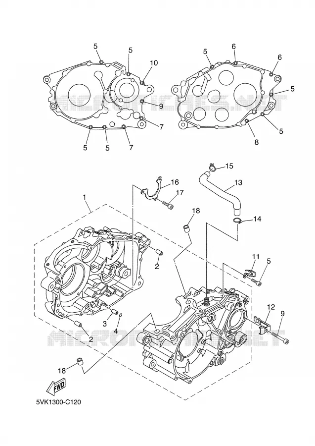 CARTER MOTEUR Yamaha MOTO 660 2007 XTR  XT660R