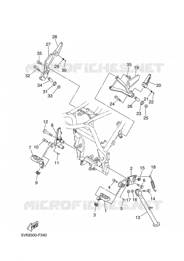 SUPPORT / REPOSE PIEDS Yamaha MOTO 660 2007 XTR  XT660R