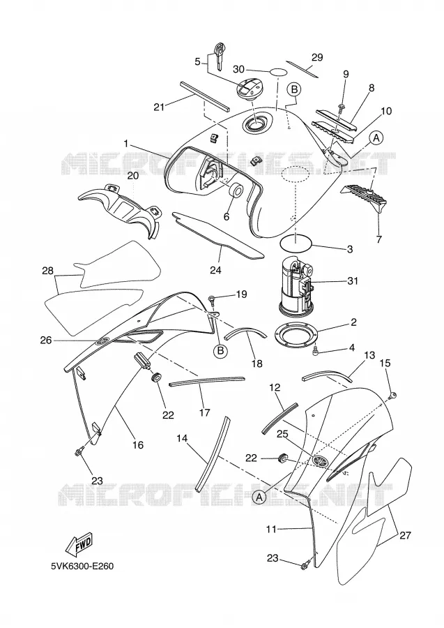 RESERVOIR A ESSENCE Yamaha MOTO 660 2007 XTR  XT660R