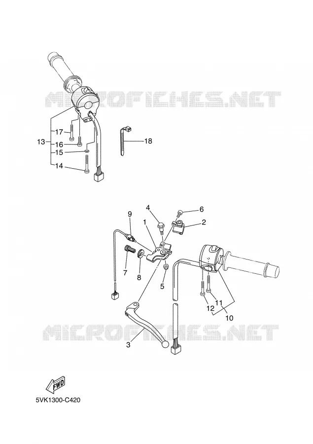 COMMODO / LEVIER Yamaha MOTO 660 2005 XTX  XT660X