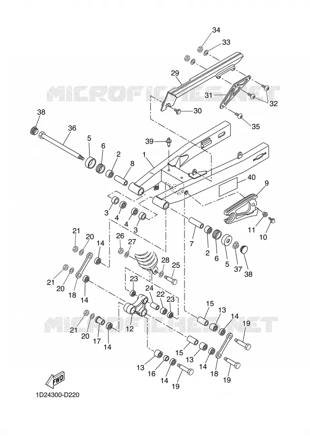 BRAS ARRIERE Yamaha MOTO 660 2006 XTX  XT660X