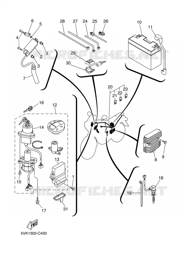 PARTIE ELECTRIQUE 1 Yamaha MOTO 660 2006 XTX  XT660X