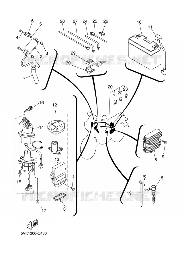 PARTIE ELECTRIQUE 1 Yamaha MOTO 660 2006 XTX  XT660X