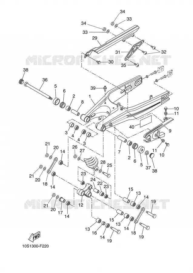 BRAS ARRIERE Yamaha MOTO 660 2007 XTX  XT660X
