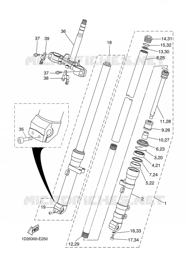 FOURCHE Yamaha MOTO 660 2007 XTX  XT660X