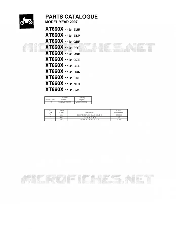 * CATALOG PREFACE * Yamaha MOTO 660 2007 XTX  XT660X