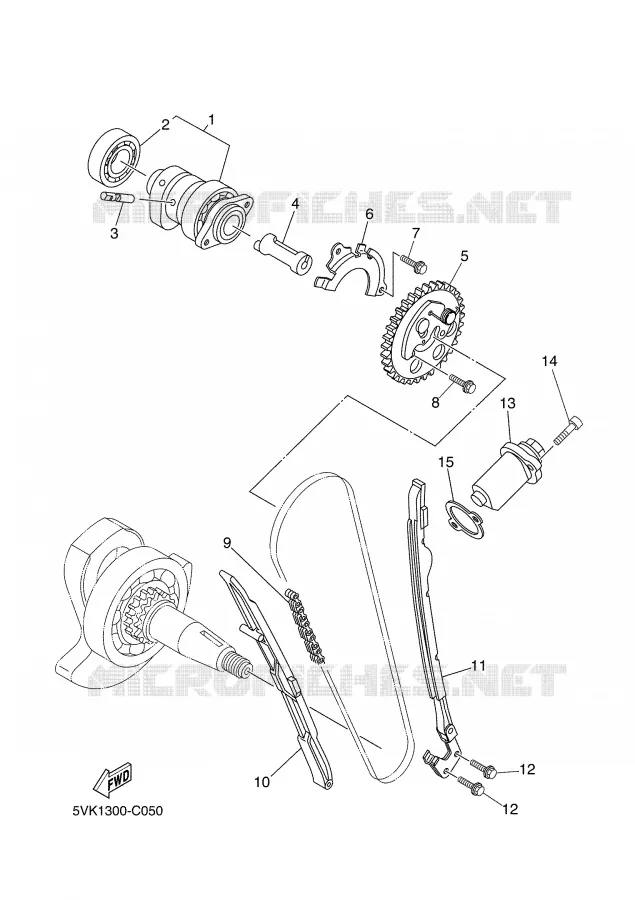 ARBRE A CAMES / CHAINE DE DISTRIBUTION Yamaha MOTO 660 2007 XTX  XT660X