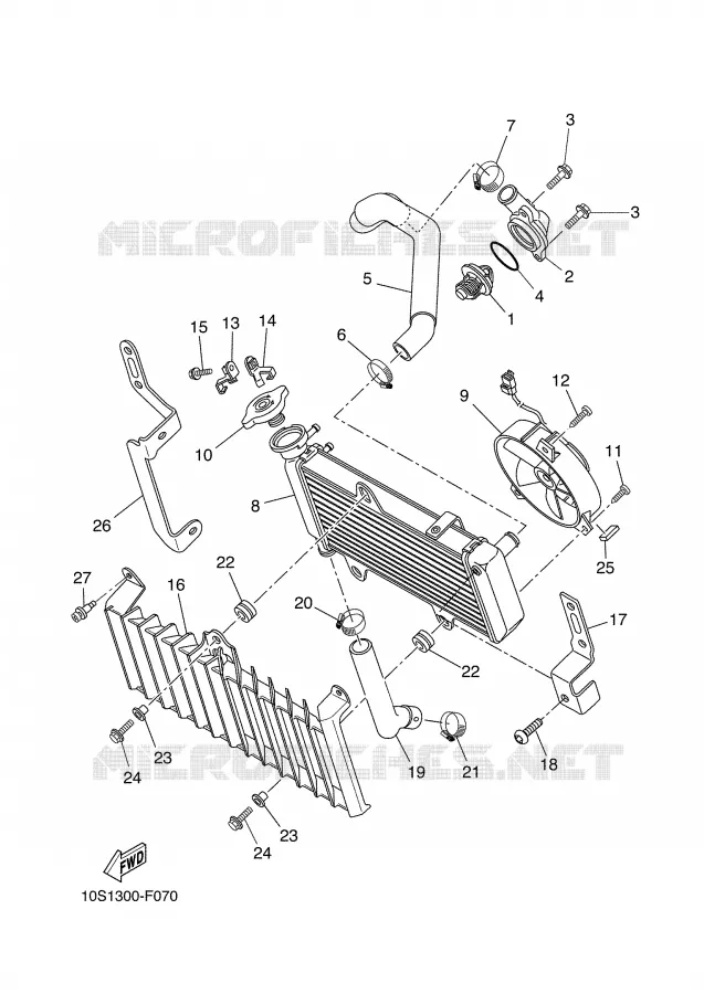 RADIATEUR / DURITES Yamaha MOTO 660 2007 XTX  XT660X