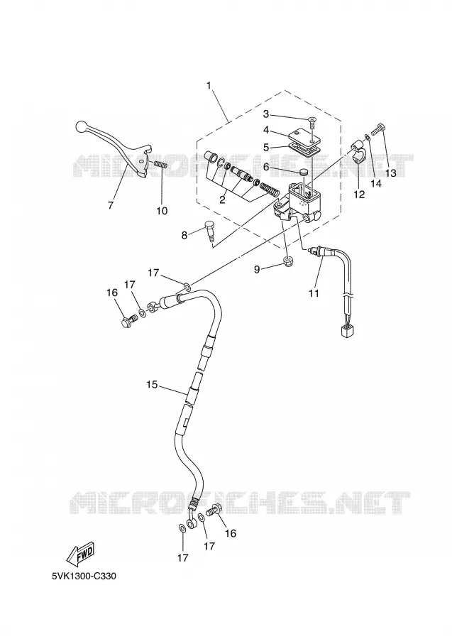 MAITRE CYLINDRE DE FREIN AVANT Yamaha MOTO 660 2007 XTX  XT660X